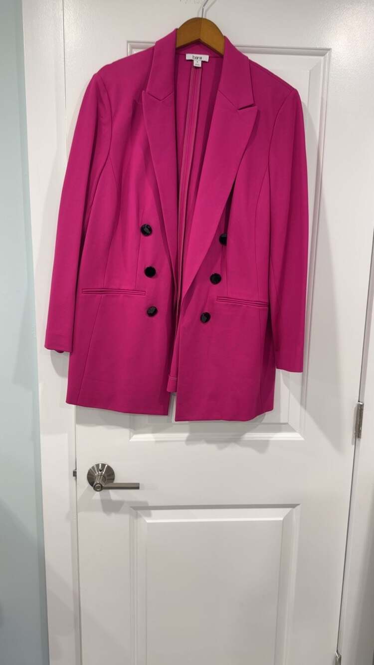 Bar III Hot Pink Double-Breasted Blazer Jacket Size 1X